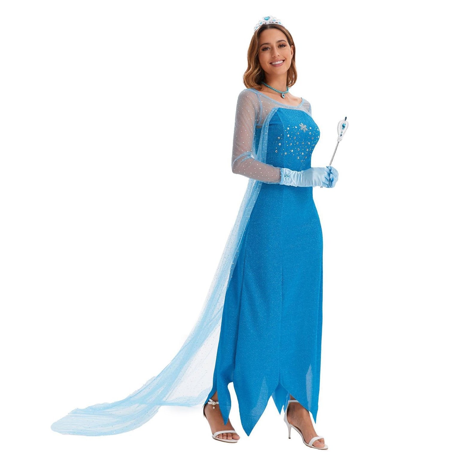 Buy2024 New Elsa Frozen Queen Costume Carnival Cosplay Suit Now Cheaper With 3 - 5 Days Ship - PajamasBuy