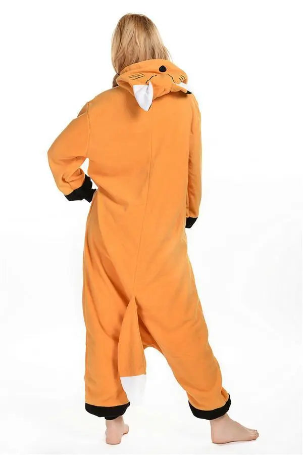 Adult Animal Orange Fox Kigurumi Onesie Pajamas Costumes - Pajamasbuy