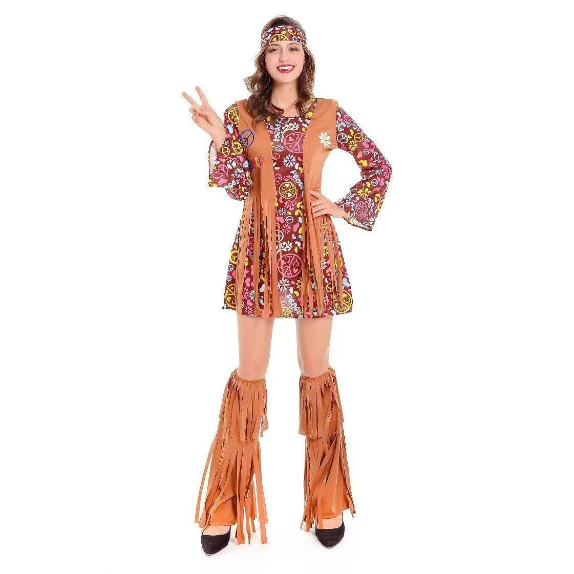 Adult Peace and Love Hippie Costume Party Halloween Women's Tassel - Pajamasbuy