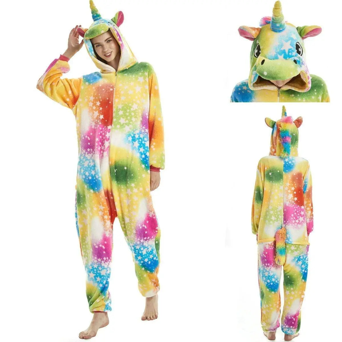 Adult Rainbow Unicorn Costume Kigurumi Onesies Pajamas - Pajamasbuy