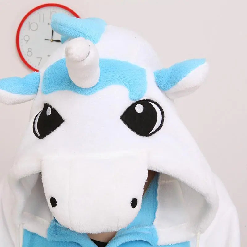 Adult Unsex Blue Unicorn Kigurumi Onesies Animal Costume Pajamas - Pajamasbuy