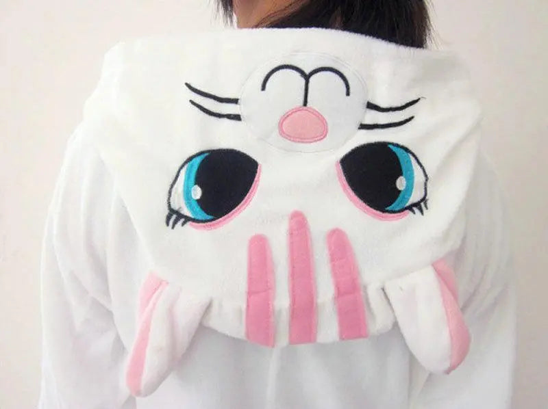 Adult white cat Onesies Hoodie kigurumi costume Pajamas - Pajamasbuy