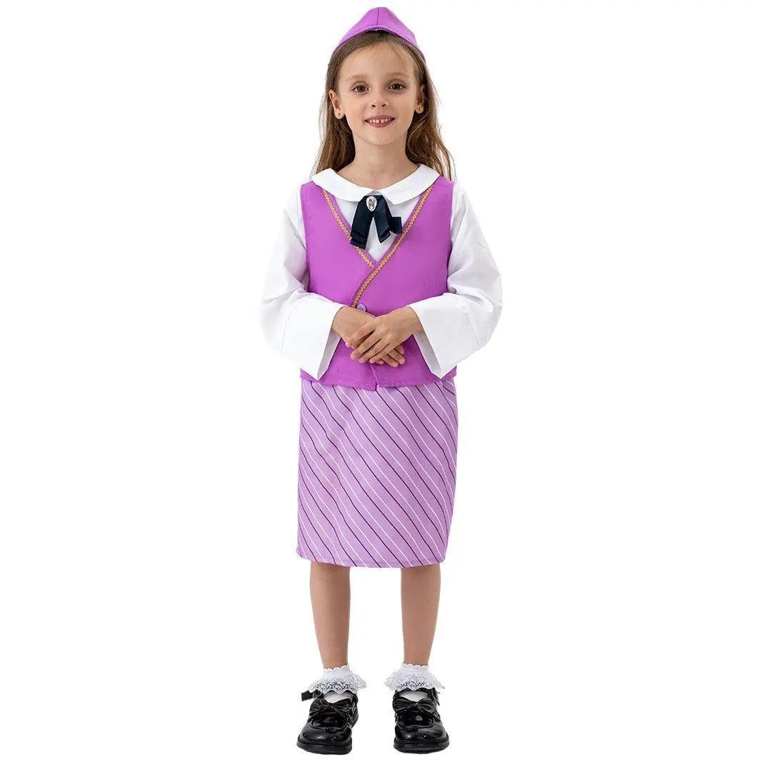 Airline Stewardess Cosplay Costume Flight Attendant Costume For Kids - Pajamasbuy