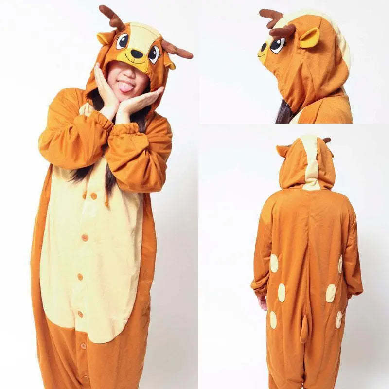 Animal Adult Deer Onesies Hoodie Kigurumi Costume pajamas - Pajamasbuy