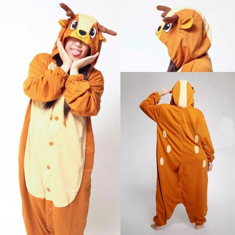 Animal Adult Deer Onesies Hoodie Kigurumi Costume pajamas - Pajamasbuy