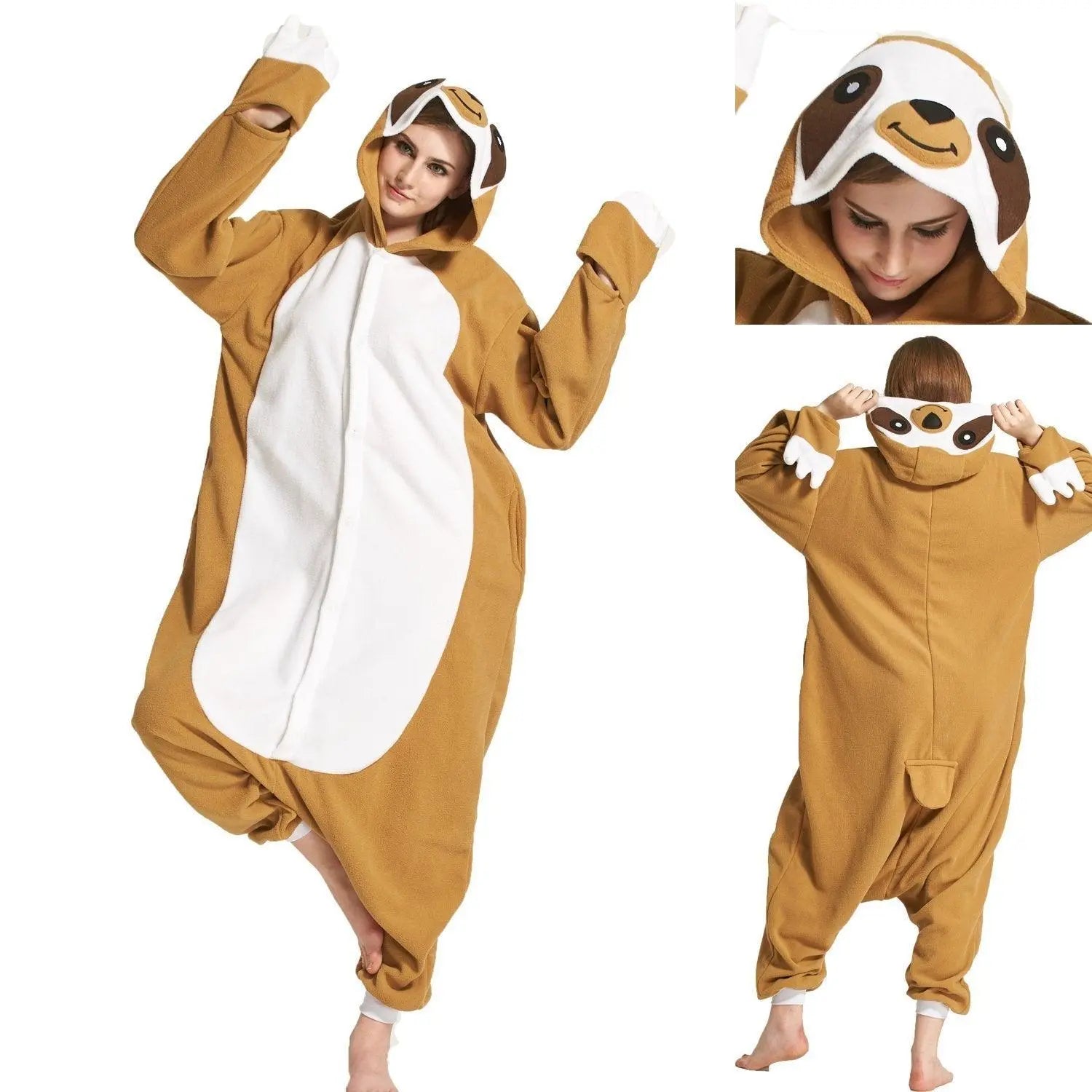 Animal Adult Sloth Onesies Hoodie kigurumi Costume Pajamas - Pajamasbuy