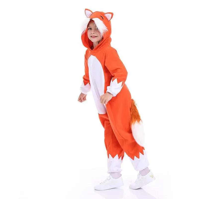 Animal Fox Kigurumi Onesies Pajamas Hooded Jumpsuit Costume For Kids - Pajamasbuy