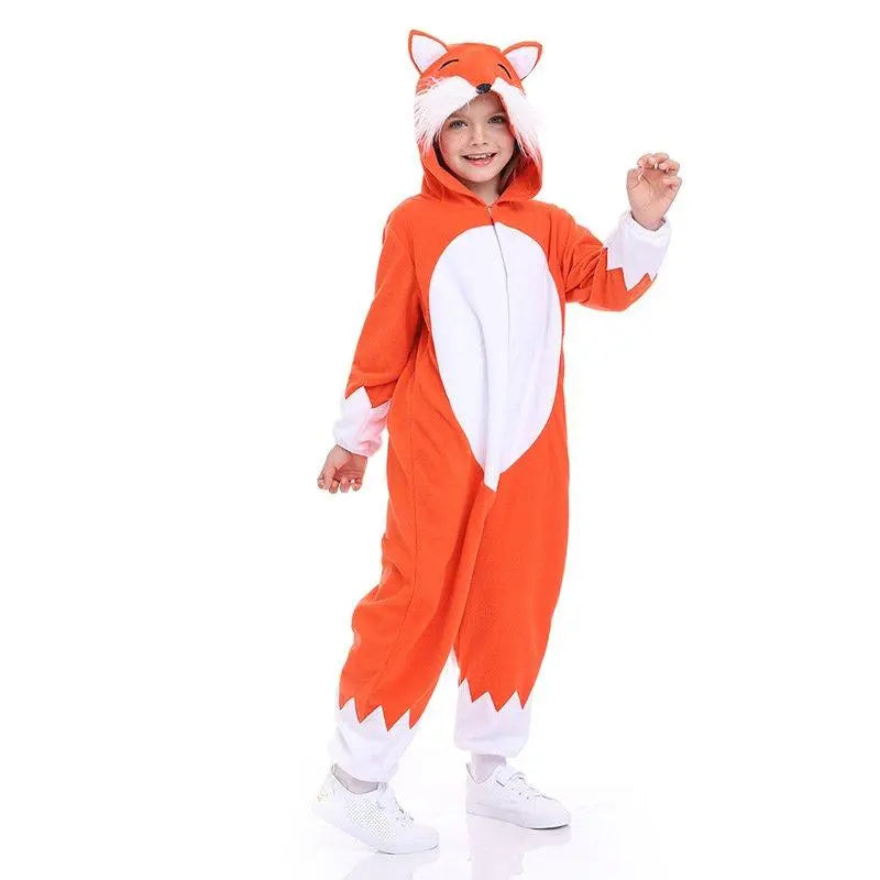 Animal Fox Kigurumi Onesies Pajamas Hooded Jumpsuit Costume For Kids - Pajamasbuy