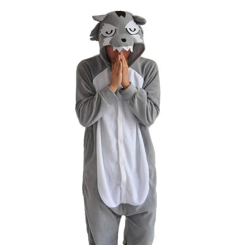 Animal Unisex Wolf Onesies Hoodie Kigurumi Costume Pajamas - Pajamasbuy