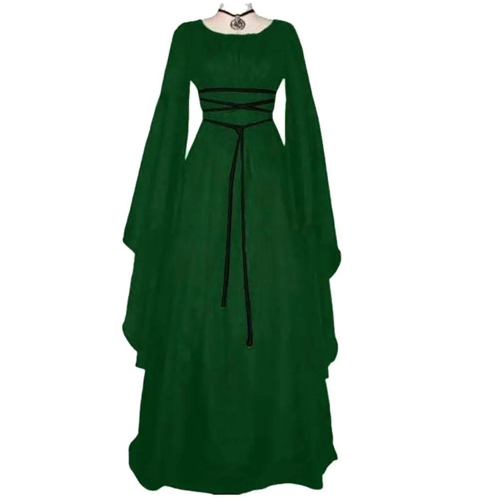 Antique solid color Halloween witch long sleeve dress - Pajamasbuy