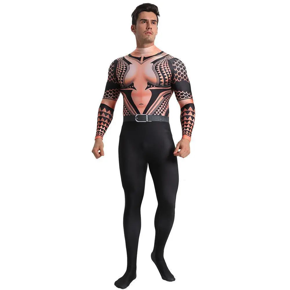 Aquaman Arthur Halloween Fancy Family Cosplay Costume Zentai Jumpsuit - Pajamasbuy