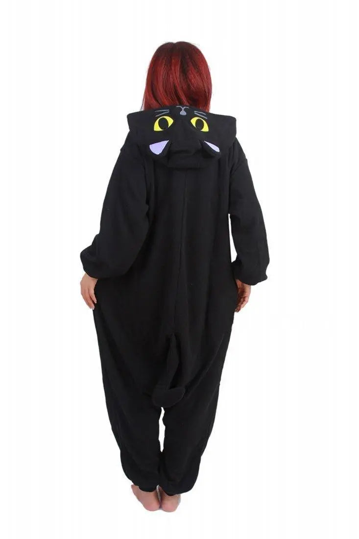 Black Kitty Cat Kigurumi Animal Onesies Costumes Pajamas - Pajamasbuy