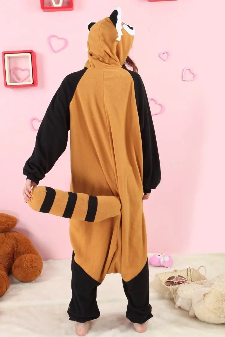 Black Racoon Onesies Hoodie Kigurumi Costume Pajamas - Pajamasbuy