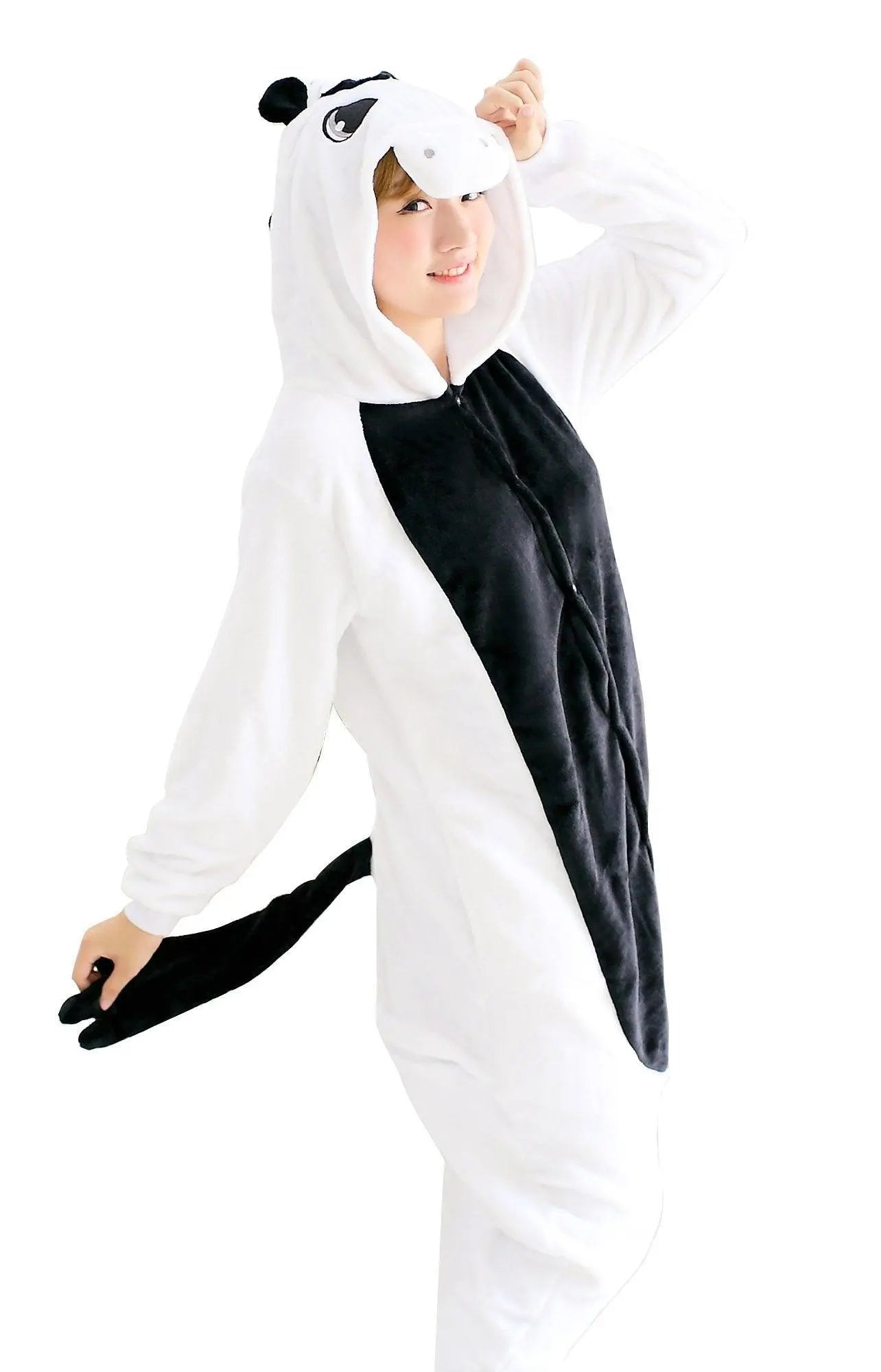 Black White Unicorn Pegasus Kigurumi Onesies Hoodie Costume Pajamas - Pajamasbuy