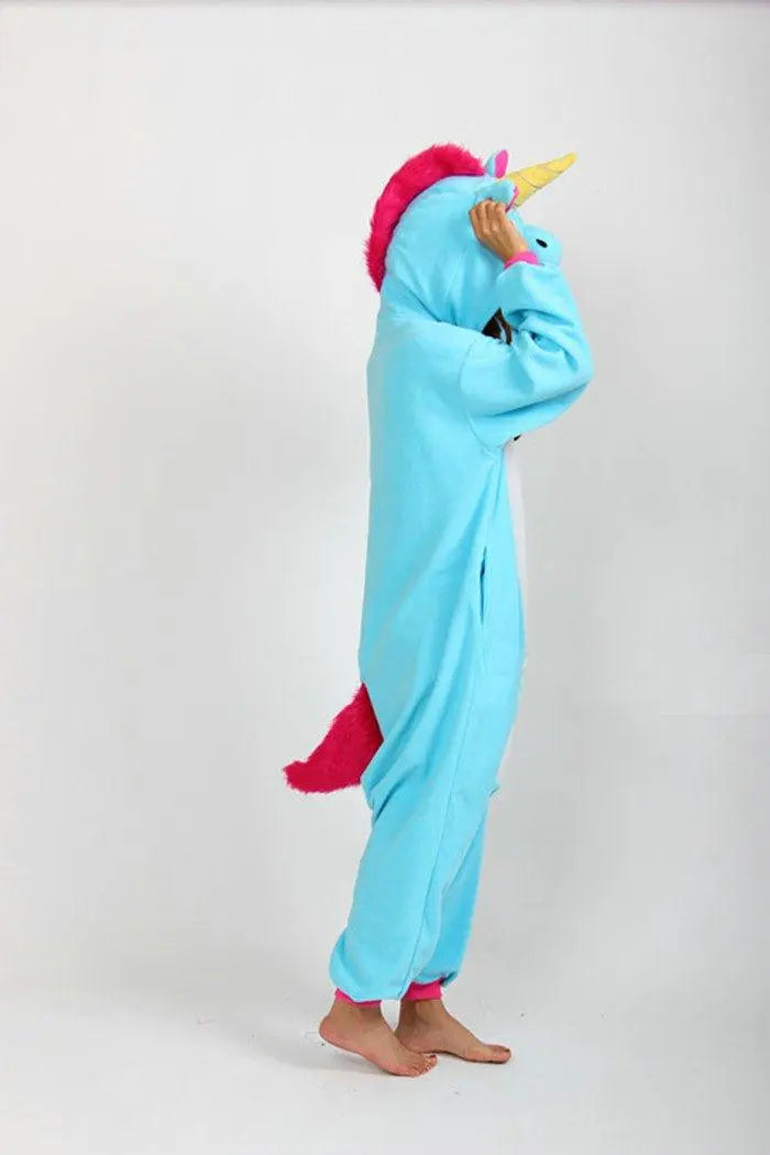 Blue Unicorn Onesies Pajama Kigurumi Costume Long Sleeves - Pajamasbuy