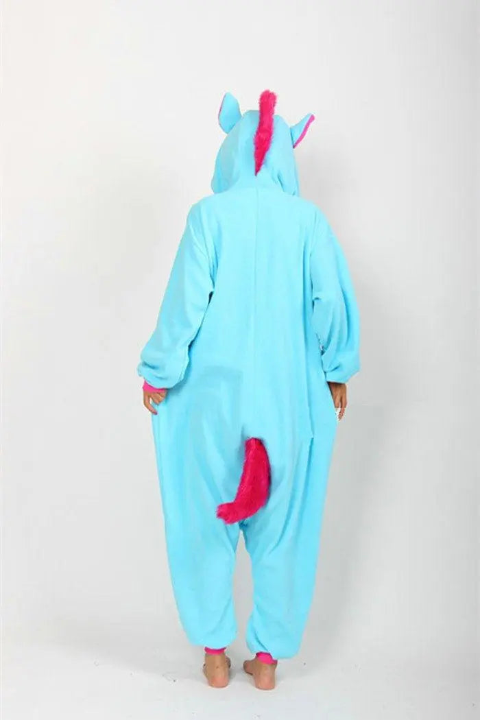 Blue Unicorn Onesies Pajama Kigurumi Costume Long Sleeves - Pajamasbuy