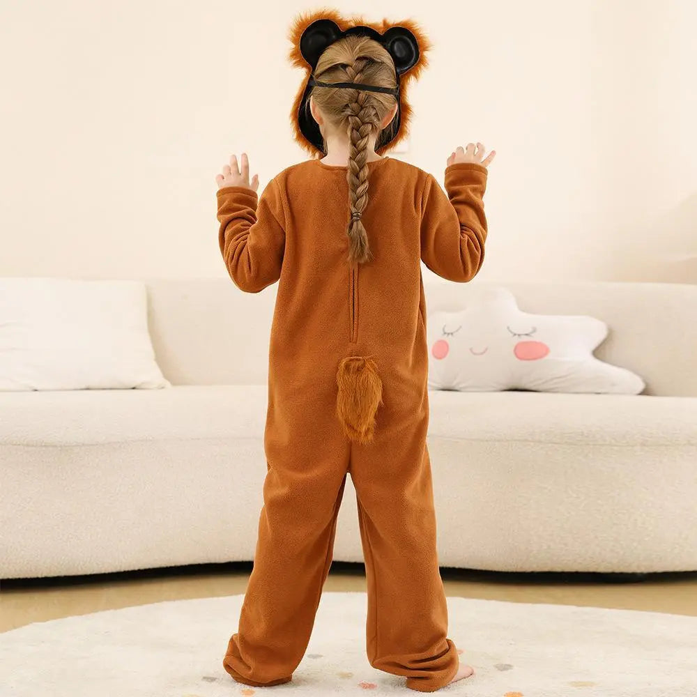 Brown Bear animal furry costume Children's Day Matching Pets Party Halloween - Pajamasbuy