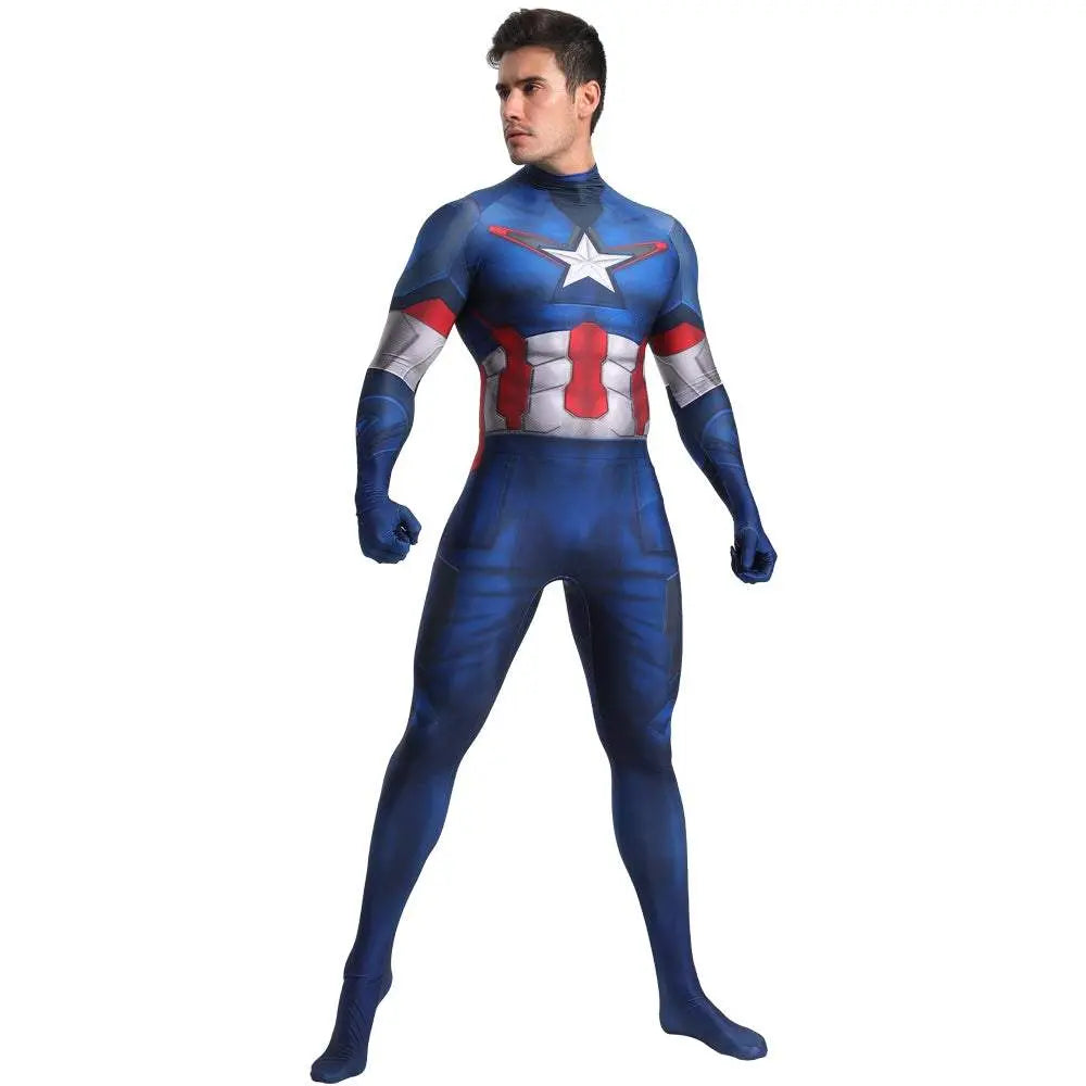 Captain America Outfits Halloween Cosplay Costume Bodysuit - Pajamasbuy