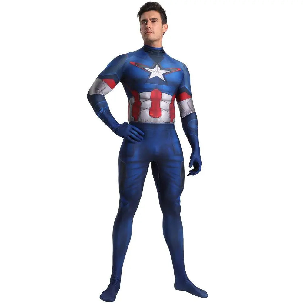 Captain America Outfits Halloween Cosplay Costume Bodysuit - Pajamasbuy