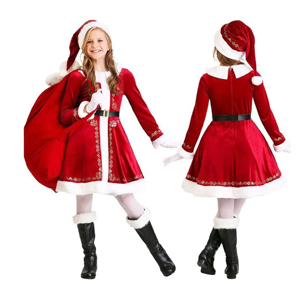 Children's Christmas Costumes Boys and Girls Santa Claus Costumes - Pajamasbuy