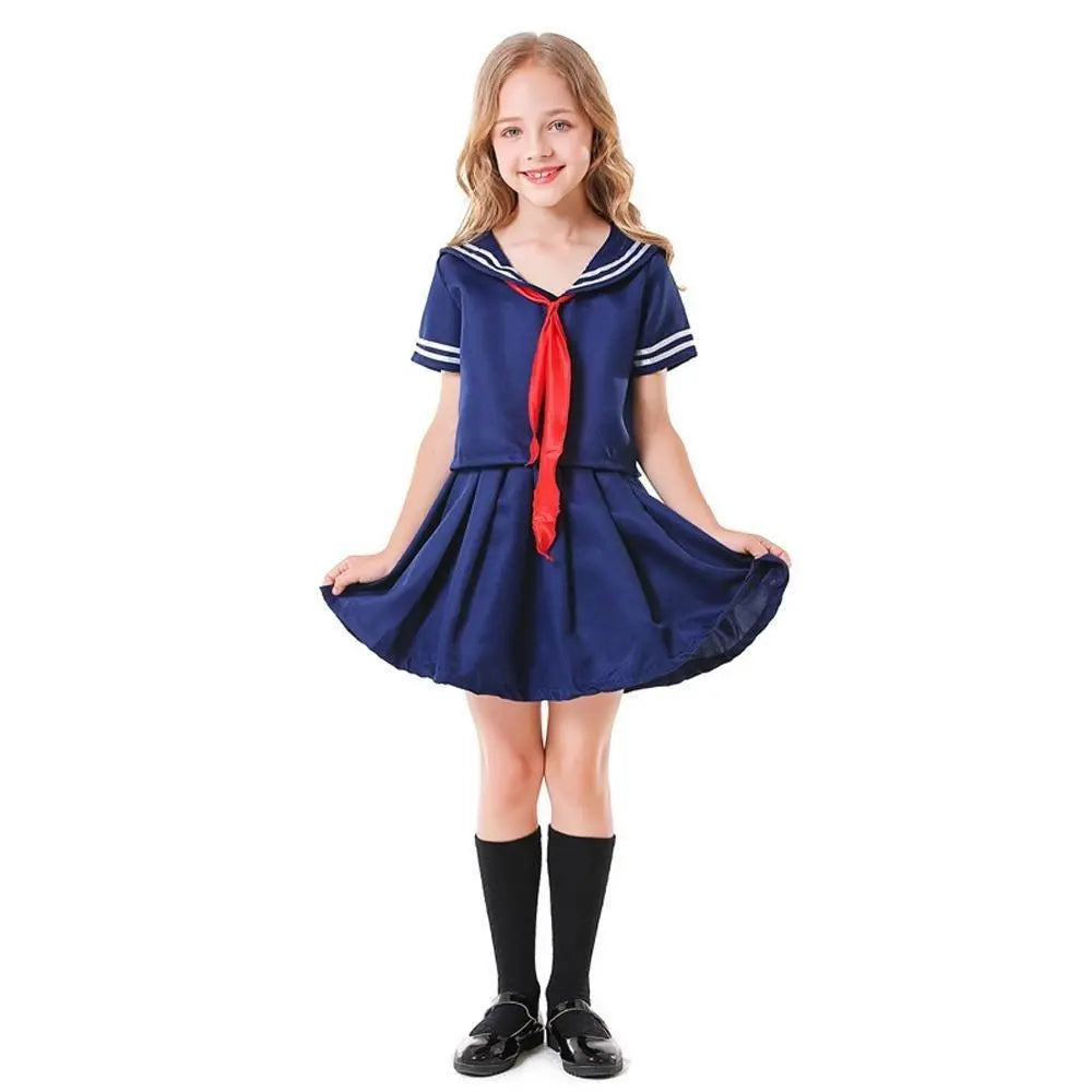 Children's Japanese anime style JK dark blue sailor costume - Pajamasbuy