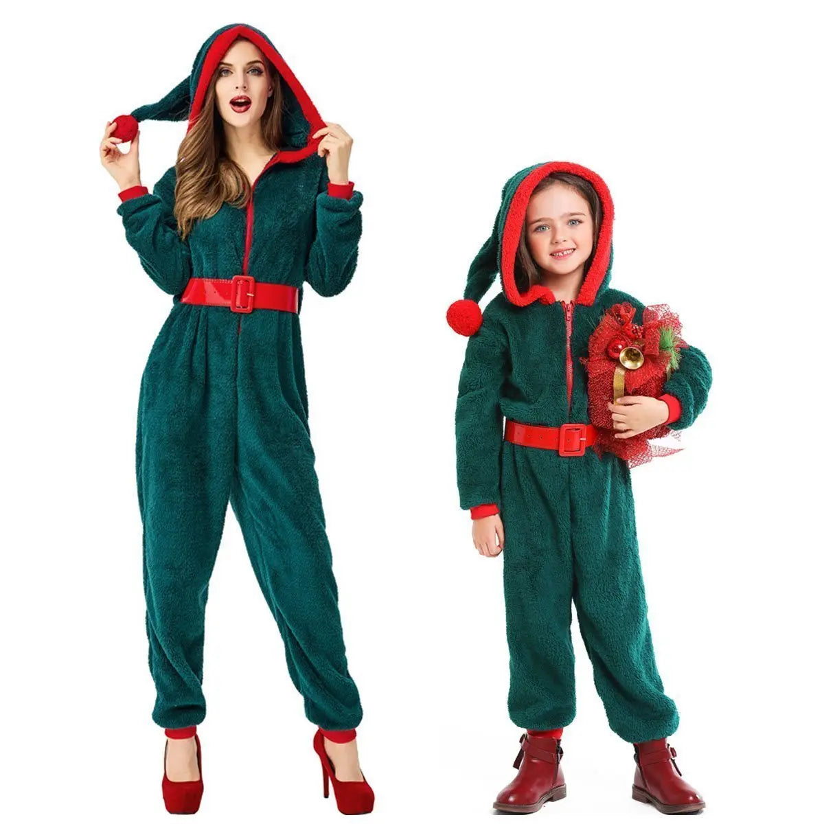 Family Matching Tree Onesies Green Hooded One - Piece Pajamas - Pajamasbuy