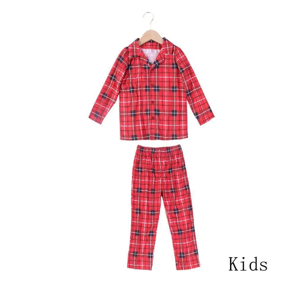 Christmas Family Matching Pajamas Red Print Plaid Suit Dog Pajamas - Pajamasbuy