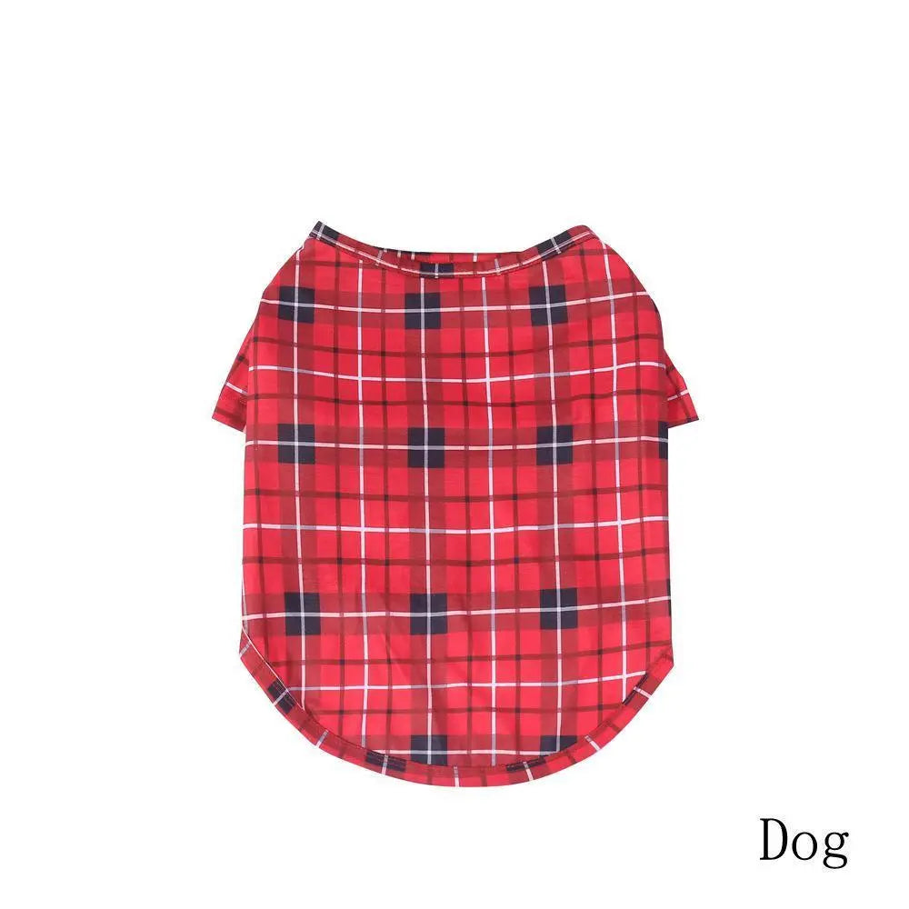 Christmas Family Matching Pajamas Red Print Plaid Suit Dog Pajamas - Pajamasbuy