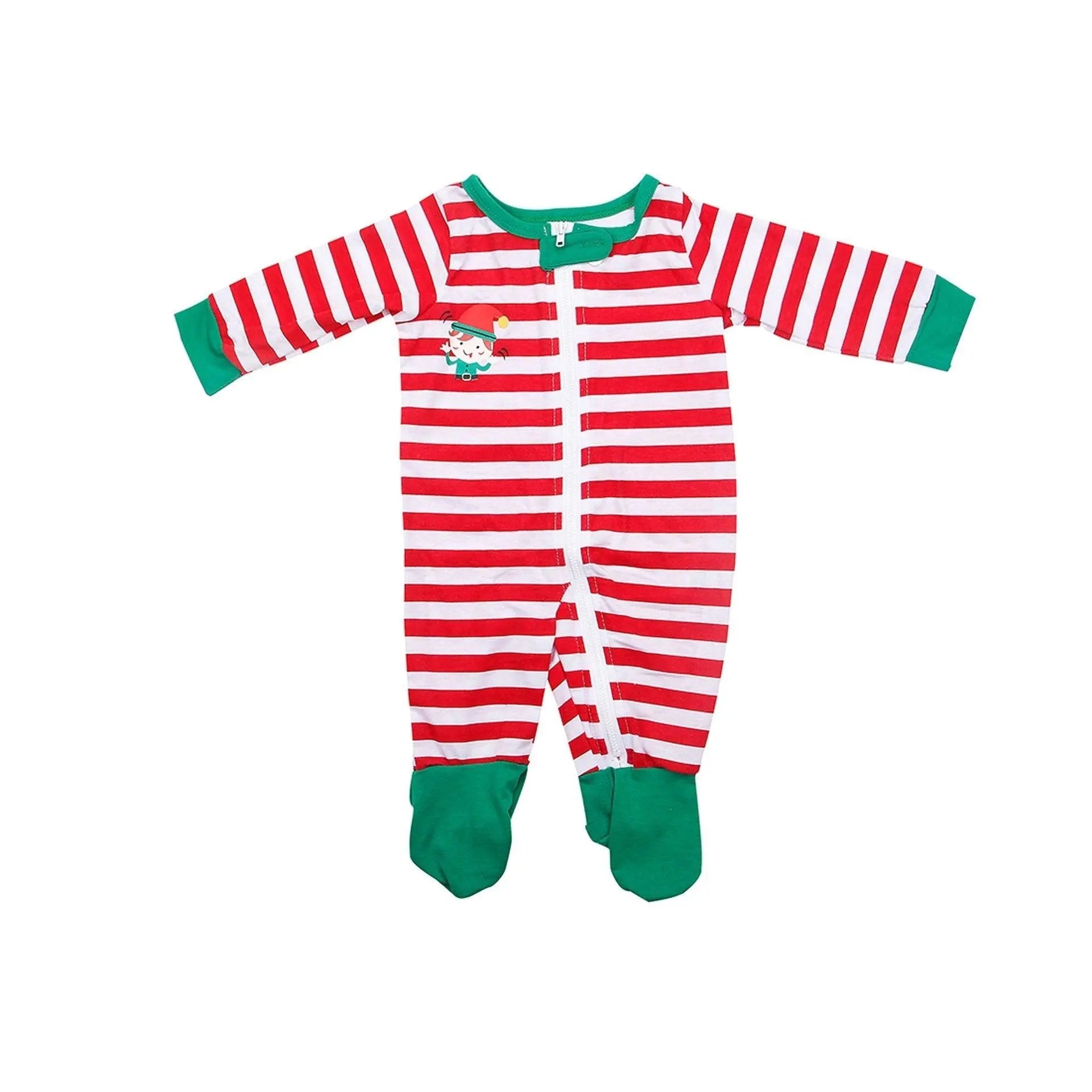 Christmas family Matching Stripe Printed Pajamas Outfits Two Pieces - Pajamasbuy