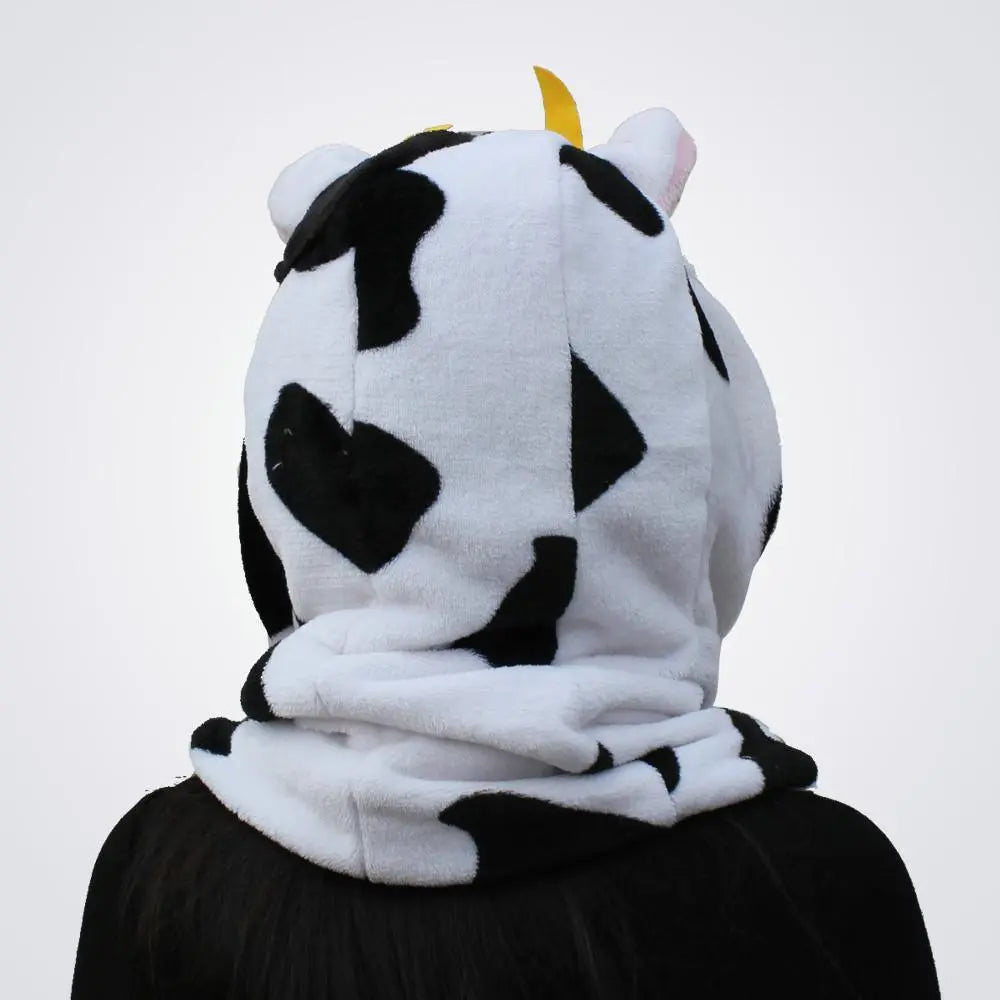 Cow Kigurumi Neckwarmer Hood hat animal onesiese accessories - Pajamasbuy