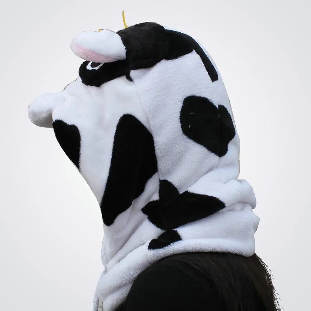 Cow Kigurumi Neckwarmer Hood hat animal onesiese accessories - Pajamasbuy