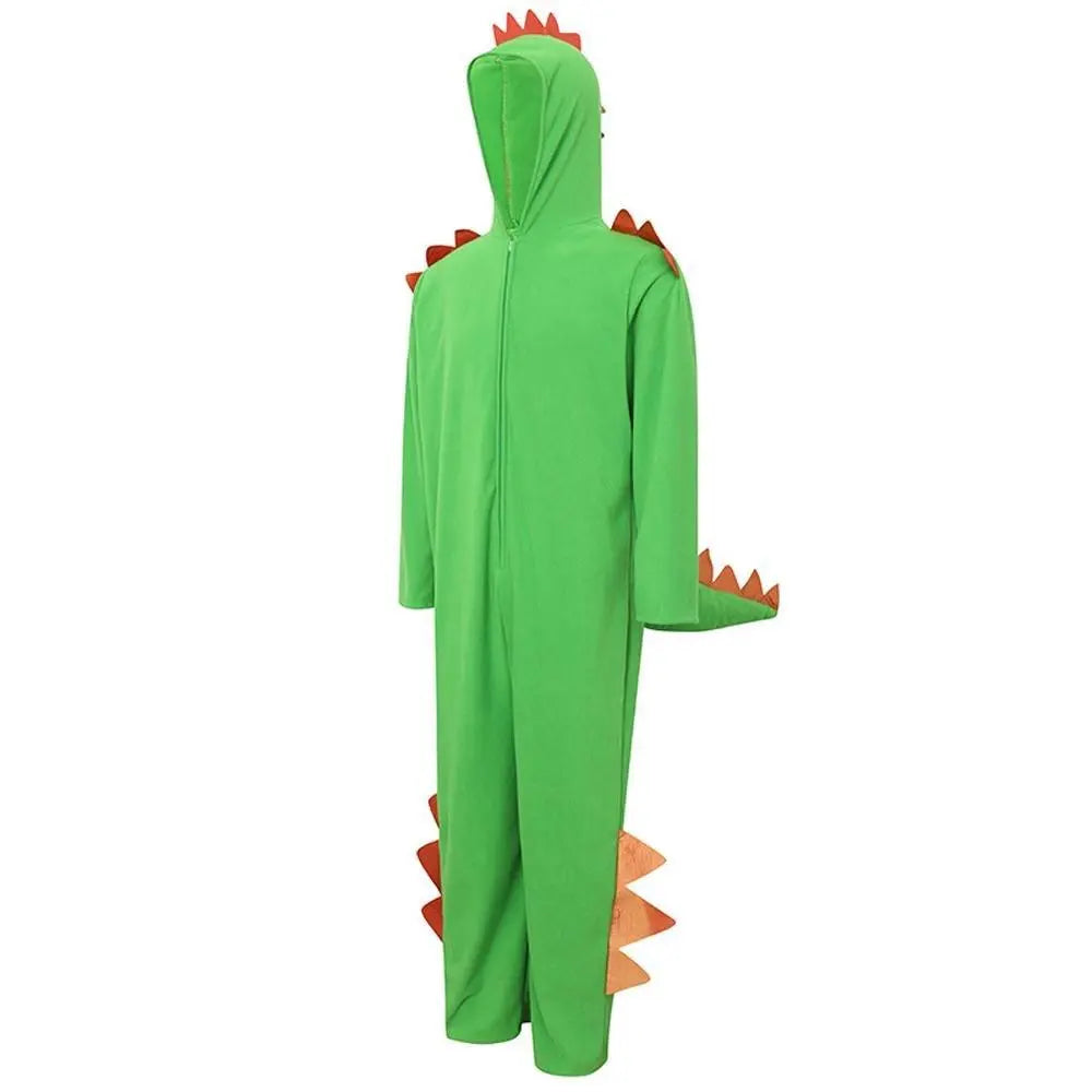 Cute Green Big Tail Dinosaur Animal Adult Jumpsuit Cosplay Costume Carnival - Pajamasbuy