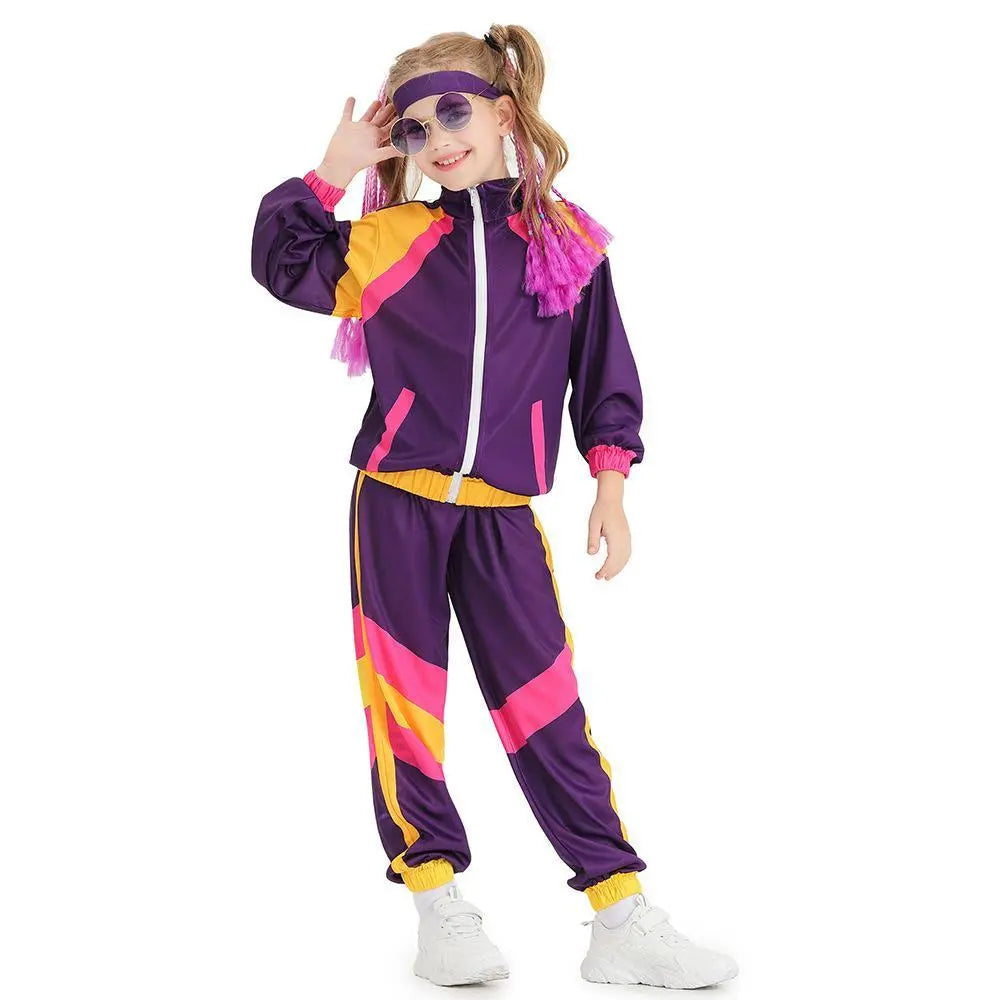 Disco 80S Costume Outfits Dance Set Hip Hop Modern Jazz Team Performance Kids - Pajamasbuy