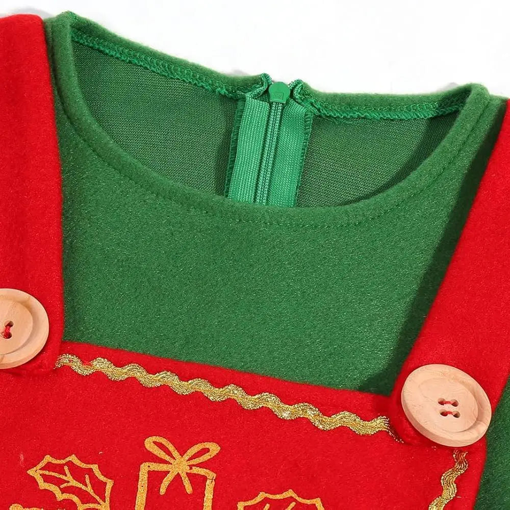 Elf Costume for Girls Boy Kids Christmas Party Dress Outfit - Pajamasbuy