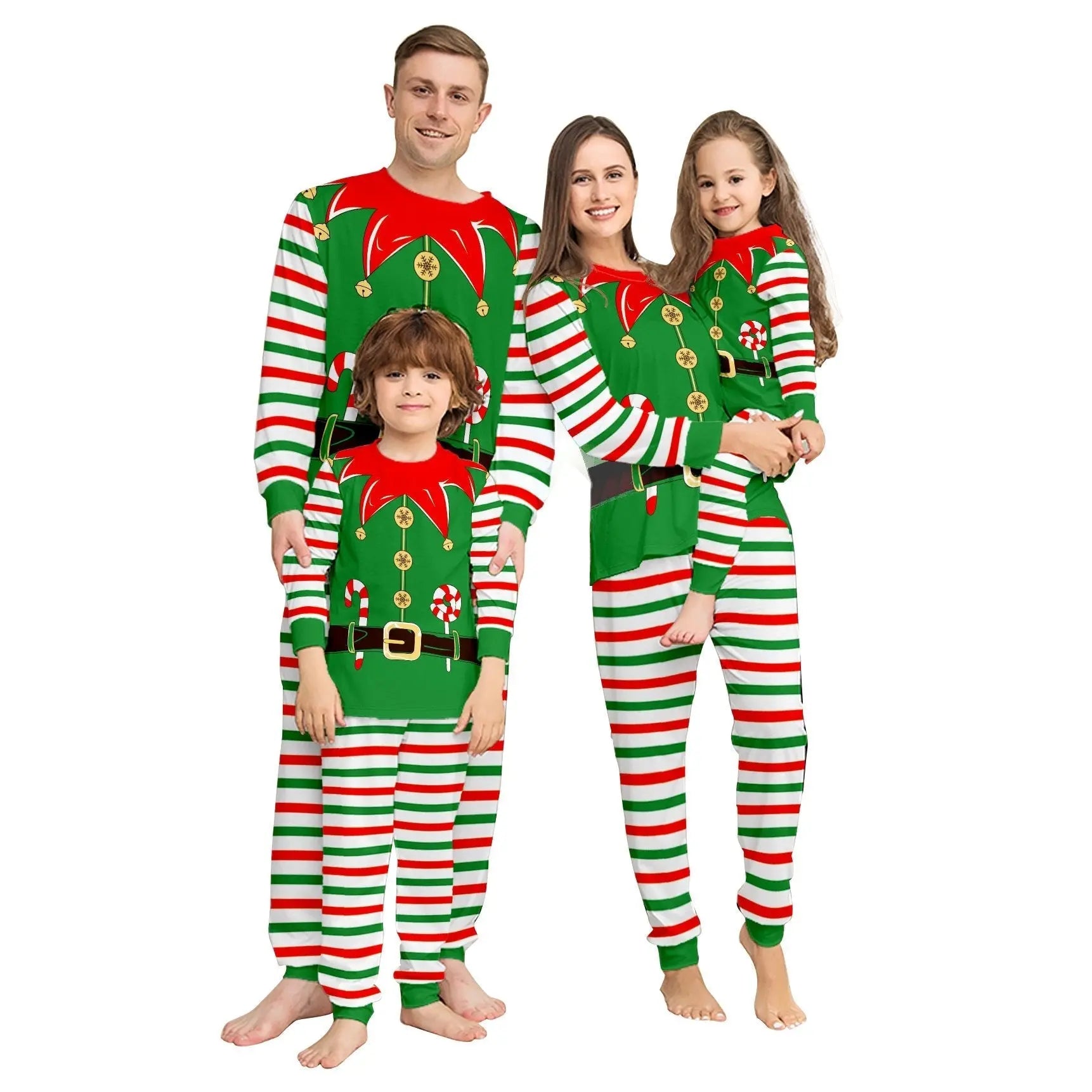 Elf Fun Print Christmas Family Matching Pajamas Party Sets - Pajamasbuy