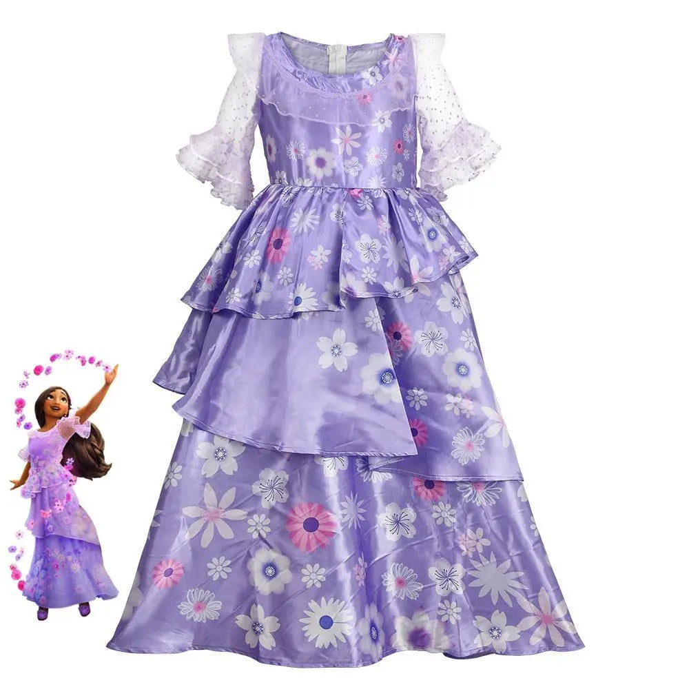 Encanto Isabella Costume Purple Dresses Cosplay for Adult Kids - Pajamasbuy