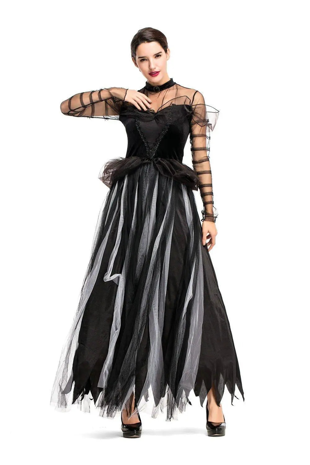 Fairy Tale Black Swan Cos Witch Cos Costume for Halloween Party Prom - Pajamasbuy