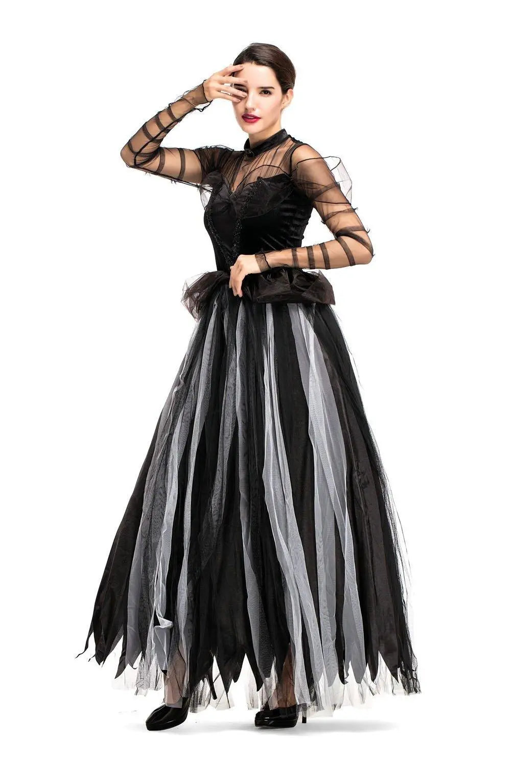 Fairy Tale Black Swan Cos Witch Cos Costume for Halloween Party Prom - Pajamasbuy