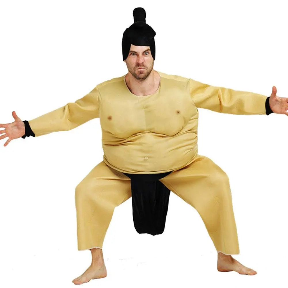 Funny Sumo Costume Halloween Party Cosplay Fat Wrestler Suit - Pajamasbuy