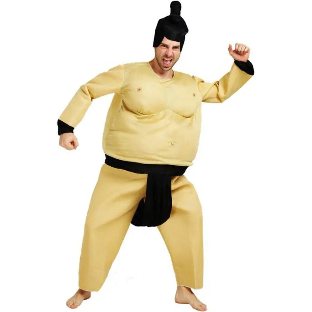 Funny Sumo Costume Halloween Party Cosplay Fat Wrestler Suit - Pajamasbuy