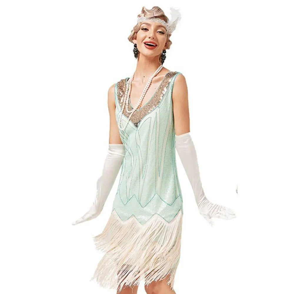 Gatsby 1920s Party Fringe Flapper Dress Retro Costume - Pajamasbuy