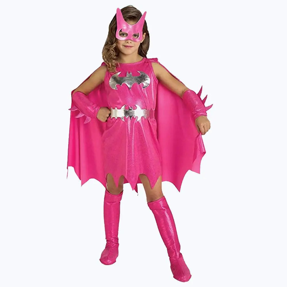 Girl's Deluxe Pink Batgirl Cosplay Costume Halloween Fancy Dress Up Outfit for Child - Pajamasbuy