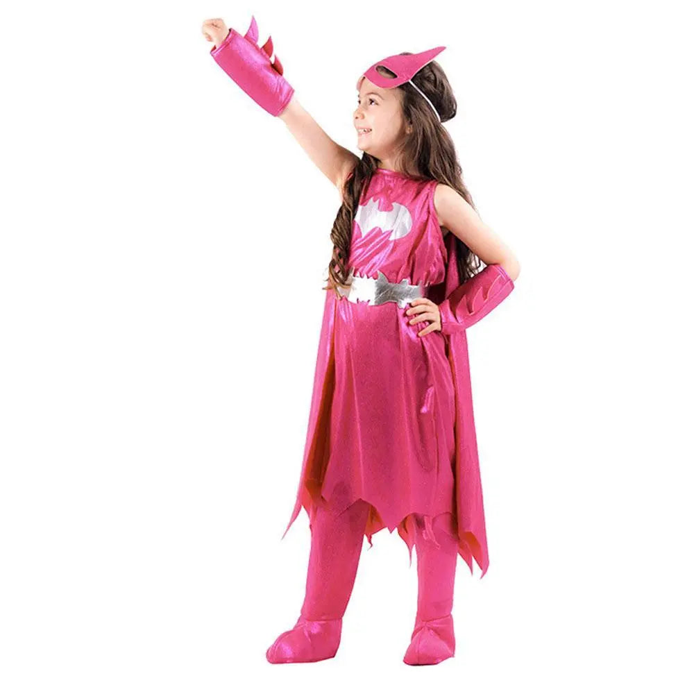 Girl's Deluxe Pink Batgirl Cosplay Costume Halloween Fancy Dress Up Outfit for Child - Pajamasbuy