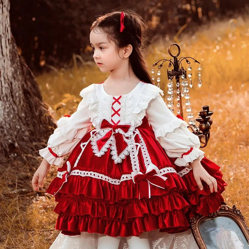 Girls' Lolita princess dress annual Korean velvet Tutu skirt Costumes Party - Pajamasbuy