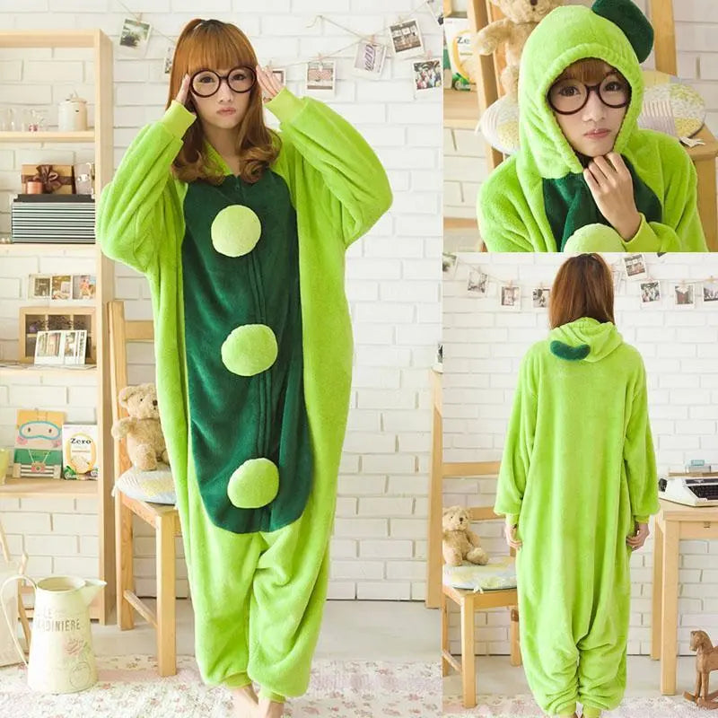 Green Sweet Pea Onesies Hoodie Costume Kigurumi Pajamas - Pajamasbuy