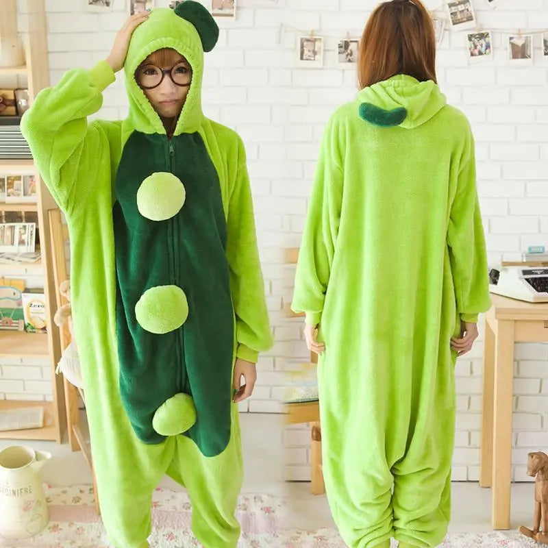 Green Sweet Pea Onesies Hoodie Costume Kigurumi Pajamas - Pajamasbuy