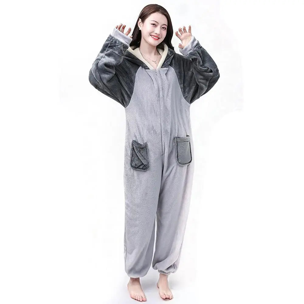 Grey Mickey Kigurumi Onesie Pajamas for Adults| PajmasBuy