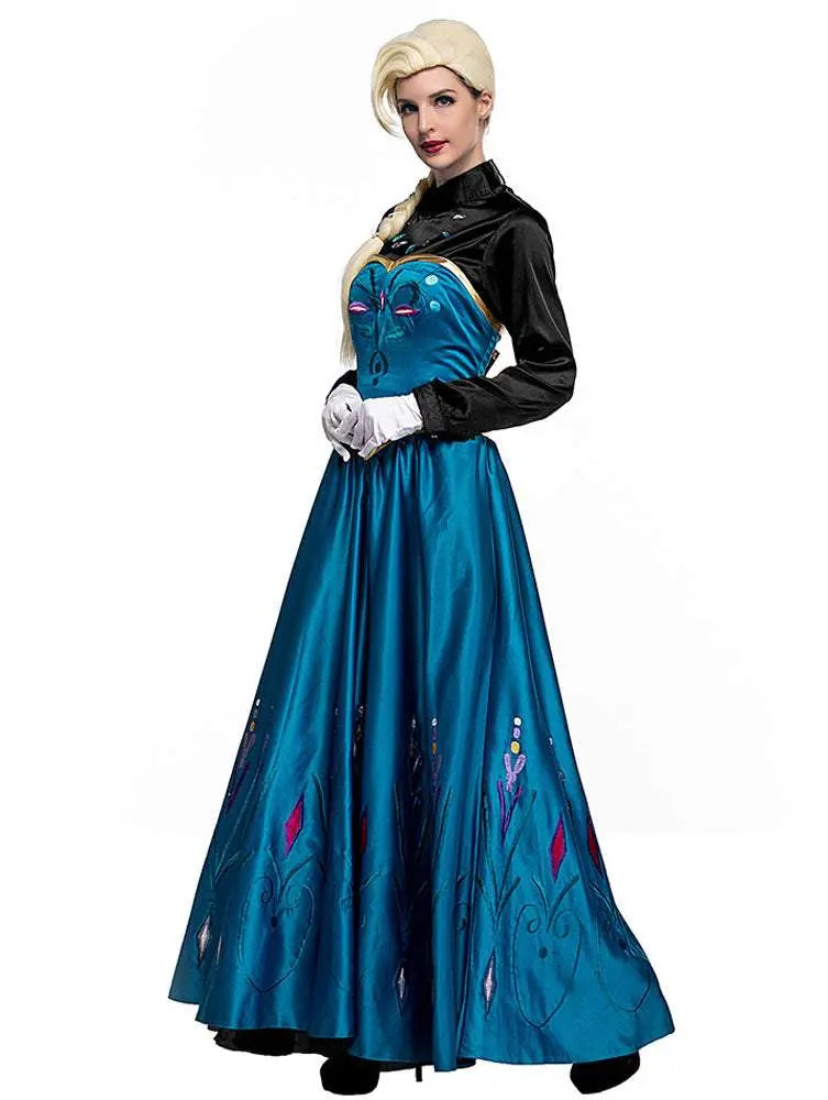 Halloween Adult Snow Queen Anna Cosplay Costume Dress - Pajamasbuy