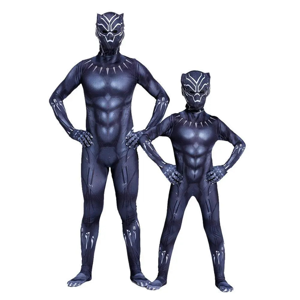 Halloween Black Panther Kids Men Cosplay Costume Zentai Bodysuit - Pajamasbuy