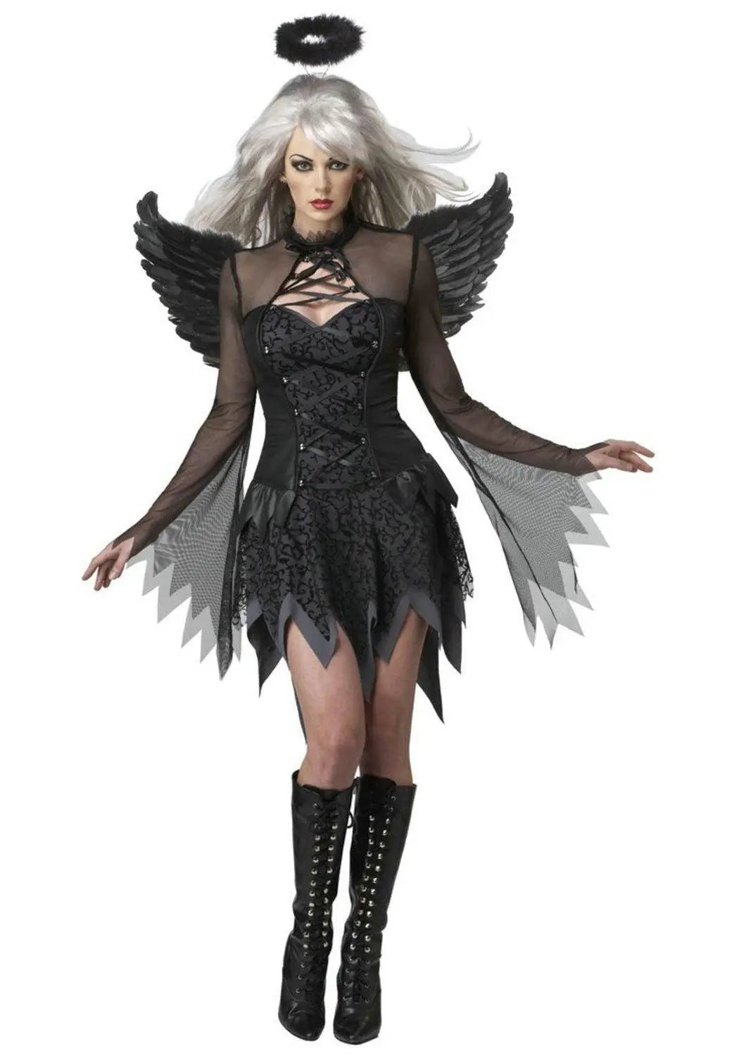 Halloween Party Masquerade Black White Angel Outfits Cosplay Costume - Pajamasbuy